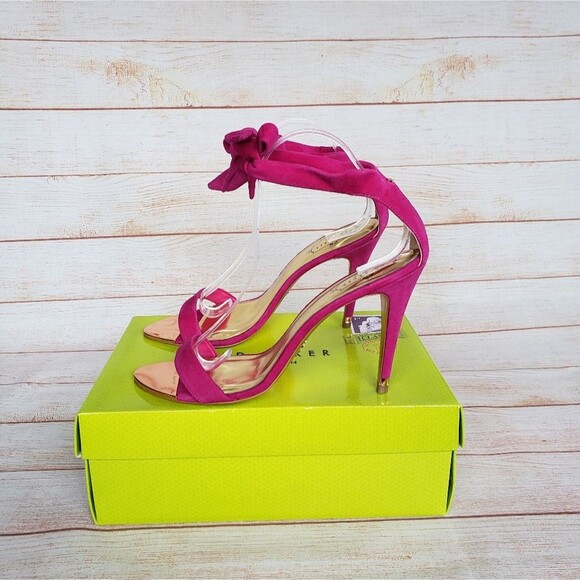 Ted Baker Sackina Suede Ankle Strap Heels in Pink - Picture 4 of 15
